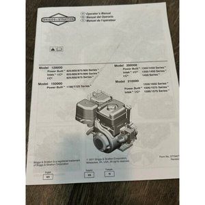 Briggs & Stratton power built 120000 150000 200000 210000 operators manual